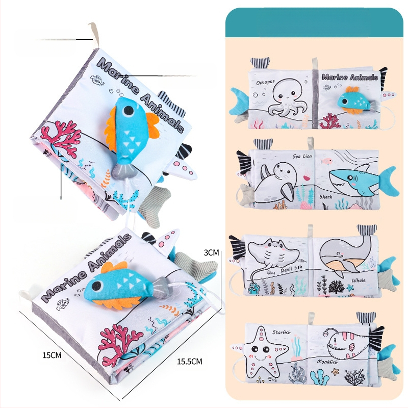 Tarpvalstybinė vaikų uodegos audinio knyga, edukacinė žaislų knyga, negali suplėšyti kūdikio audinio knygos žiedo popieriaus, nušvitimo knyga, ankstyvojo ugdymo žaislai