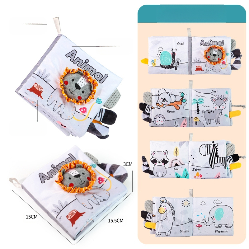 Tarpvalstybinė vaikų uodegos audinio knyga, edukacinė žaislų knyga, negali suplėšyti kūdikio audinio knygos žiedo popieriaus, nušvitimo knyga, ankstyvojo ugdymo žaislai