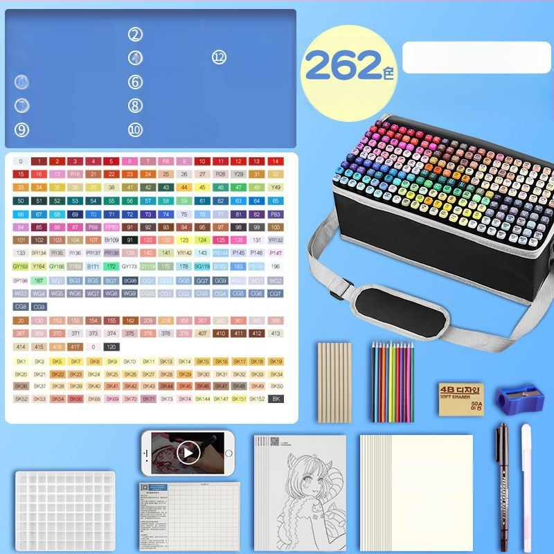 Žymeklio kostiumas, 262 spalvų pečių krepšys, tapybos, dailės, mokyklos reikmenys, dailės mokiniams, didmeninė prekyba, vienetinė prekyba, didmeninė prekyba