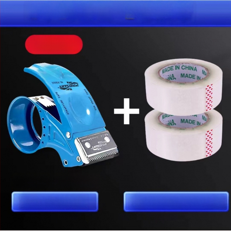 Caurspīdīga lentes iepakošanas rokas instrumenta lentes griezējs mazs caurspīdīgs pamatmetāls sabiezināts rokas plats