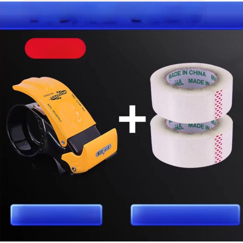 Caurspīdīga lentes iepakošanas rokas instrumenta lentes griezējs mazs caurspīdīgs pamatmetāls sabiezināts rokas plats