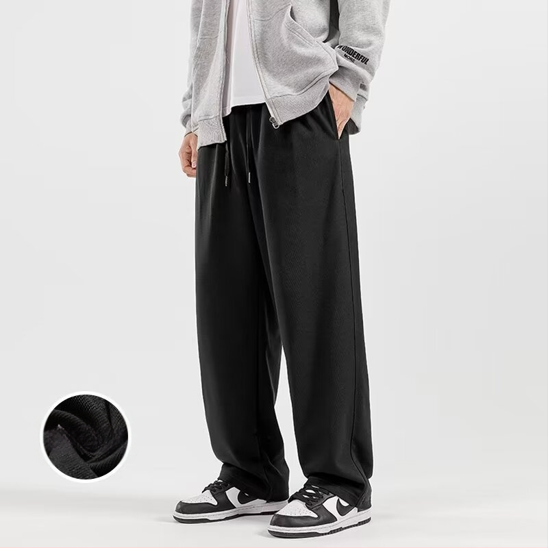 Meeste rasked dressipüksid sügiseks ja talveks, uued, trendikad, laiad, sportlikud püksid, lahtised, universaalsed, sirged, paksendatud, vabaaja