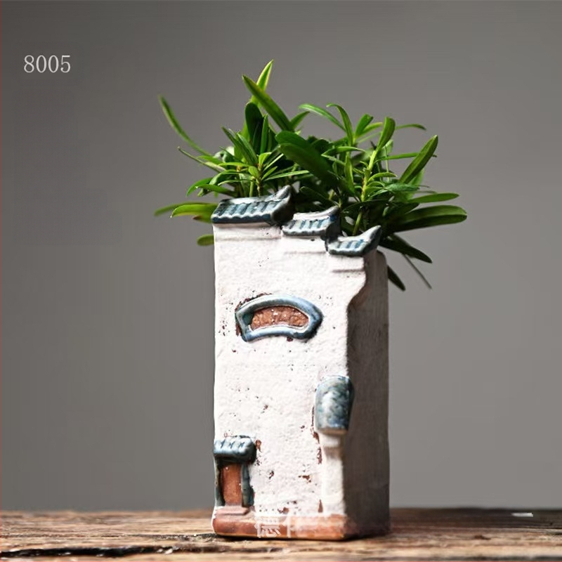 Декорация от бамбукови саксии за цветя в ретро стил, креативна зелена саксия за цветя в аквариум, пейзажна декорация за домашен офис