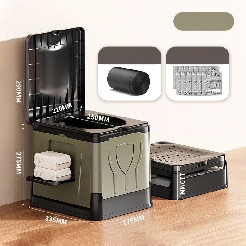 Autosse kokkupandav tualett kaasaskantav täiskasvanutele mõeldud isejuhtiv telkimisvarustus välistingimustes kasutatav hädaolukorras kõvenev tualett mobiilne tualett