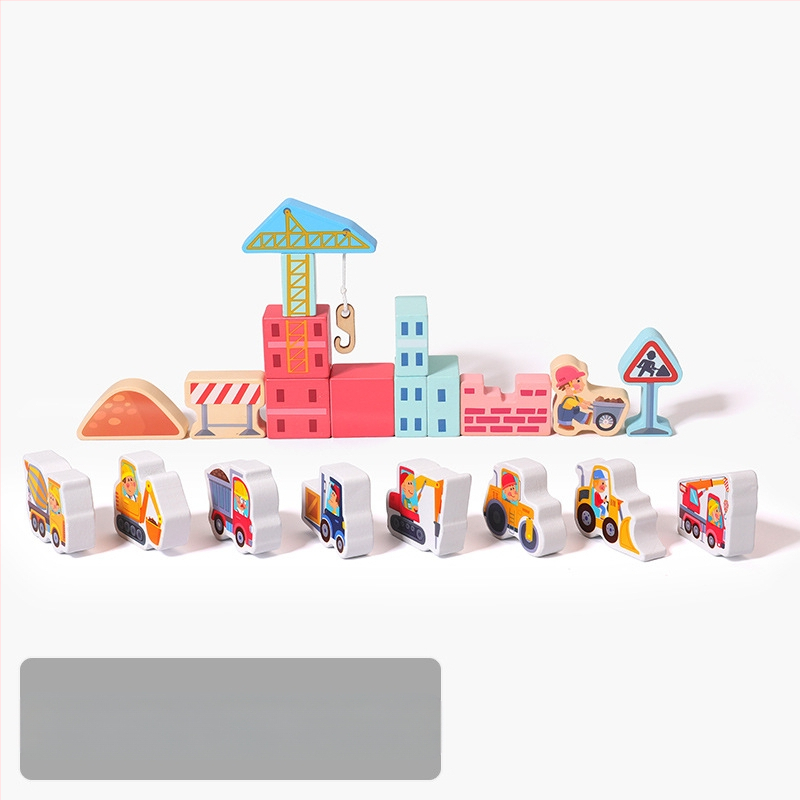 cpc laste puidust ehitusklotsid linnatänavamaastik värvikas tegelane loom auto suurte osakeste ehitusklotsid tünnikujulised mänguasjad