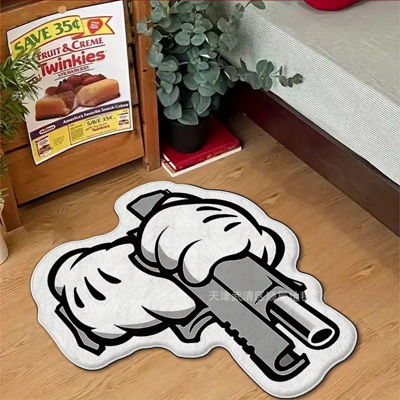 Piiriülene Halloweeni naljaka kujuga kašmiirist vannitoa libisemiskindel matt, koomiksiga sissepääsu uksematt, Temu dropshipping põrandamatt