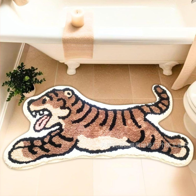 Piiriülene Halloweeni naljaka kujuga kašmiirist vannitoa libisemiskindel matt, koomiksiga sissepääsu uksematt, Temu dropshipping põrandamatt