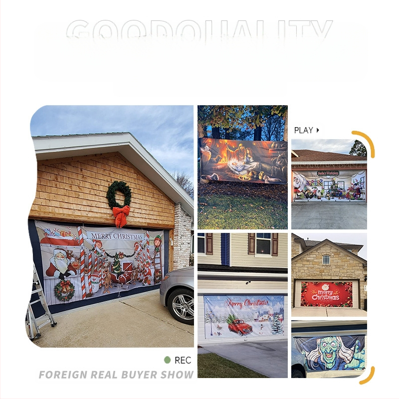 Kalėdiniai lauko garažai puošia foną, audinį, šventinę atmosferą, gobelenus, tarpvalstybinį šaltinį, „Amazon“ sprogimus