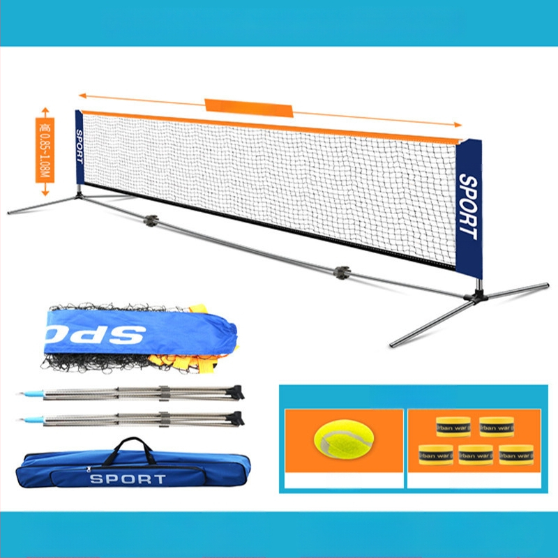 Lauko mobilus nerūdijančio plieno nešiojamas paprastas teniso tinklo stovas lauko, vidaus, standartinis trumpas teniso stovas namams