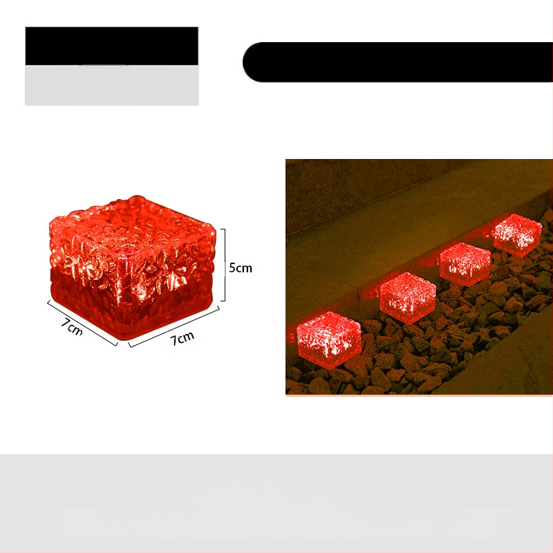 Päikeseenergial töötav LED-jääkivi lamp klaasist imitatsiooniga välistingimustes kasutatav sisehoovi põrandaplaadi lamp aia maastiku dekoratiivne maa-alune lamp telkimislamp