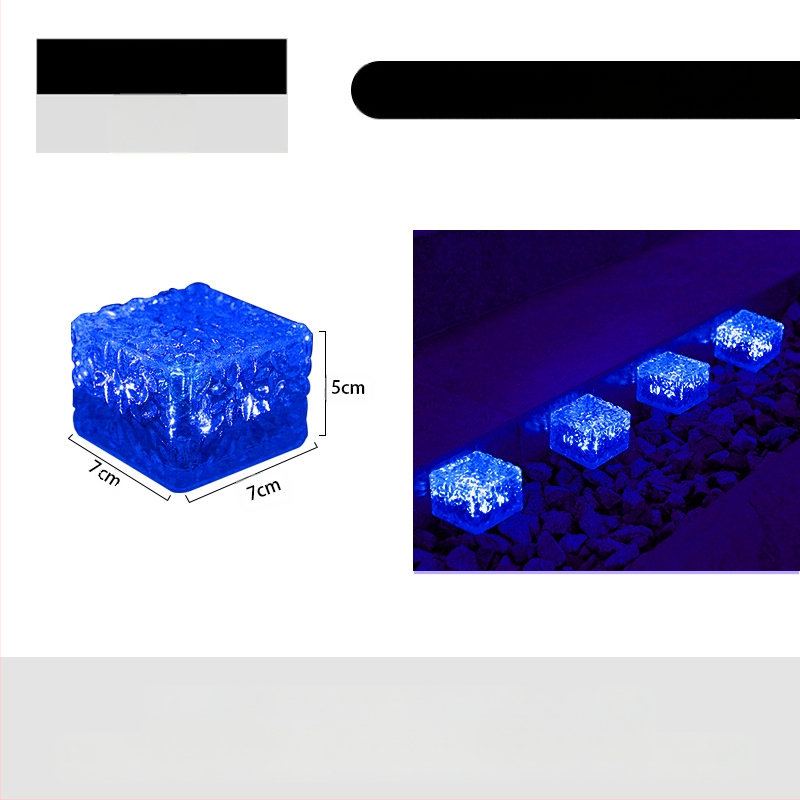 Päikeseenergial töötav LED-jääkivi lamp klaasist imitatsiooniga välistingimustes kasutatav sisehoovi põrandaplaadi lamp aia maastiku dekoratiivne maa-alune lamp telkimislamp
