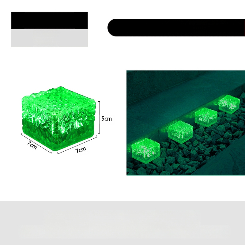 Päikeseenergial töötav LED-jääkivi lamp klaasist imitatsiooniga välistingimustes kasutatav sisehoovi põrandaplaadi lamp aia maastiku dekoratiivne maa-alune lamp telkimislamp