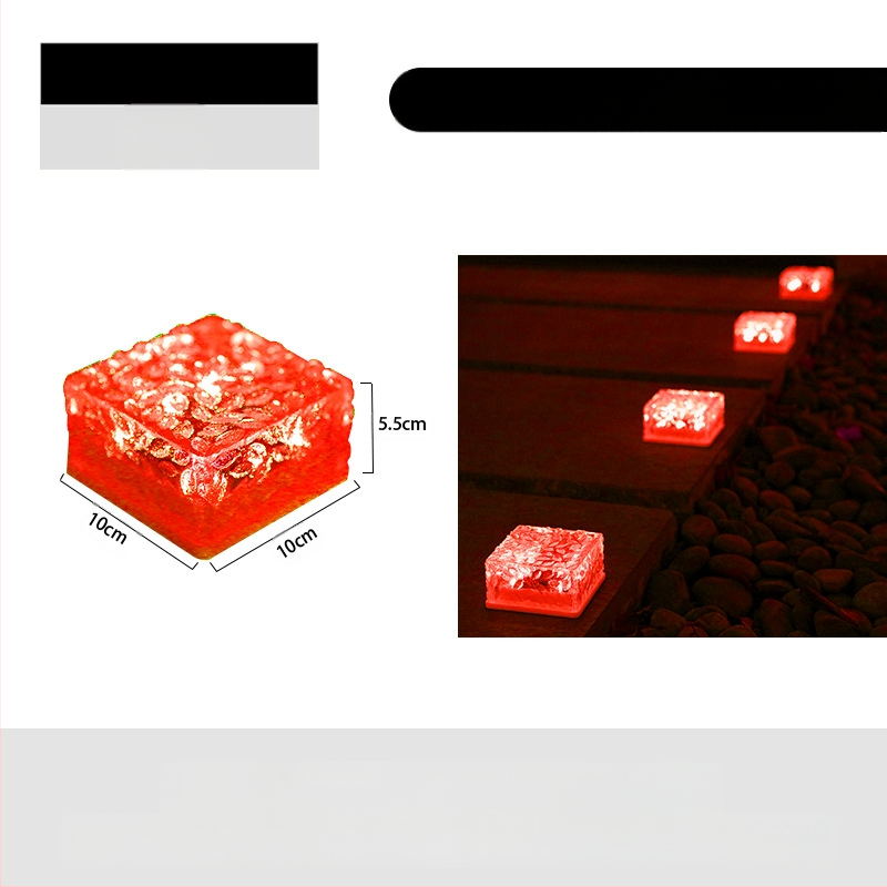 Päikeseenergial töötav LED-jääkivi lamp klaasist imitatsiooniga välistingimustes kasutatav sisehoovi põrandaplaadi lamp aia maastiku dekoratiivne maa-alune lamp telkimislamp