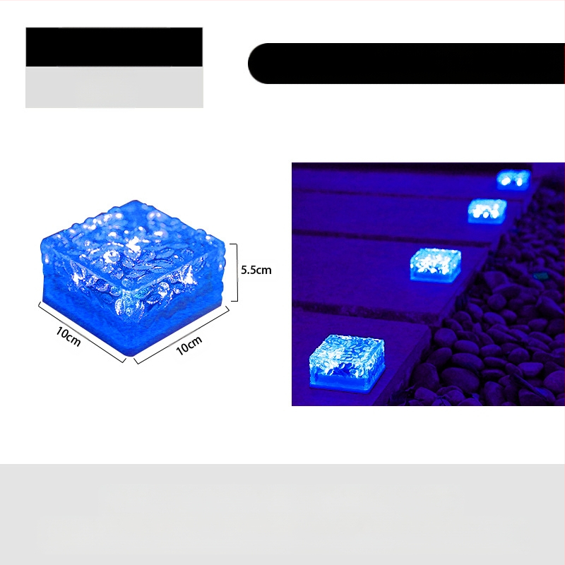 Päikeseenergial töötav LED-jääkivi lamp klaasist imitatsiooniga välistingimustes kasutatav sisehoovi põrandaplaadi lamp aia maastiku dekoratiivne maa-alune lamp telkimislamp