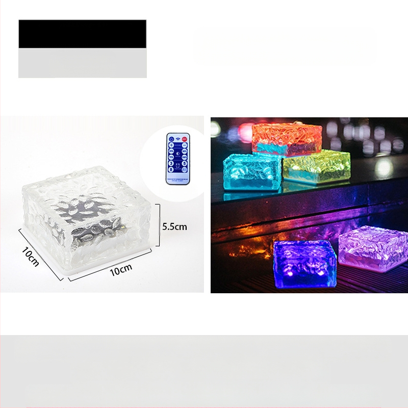 Päikeseenergial töötav LED-jääkivi lamp klaasist imitatsiooniga välistingimustes kasutatav sisehoovi põrandaplaadi lamp aia maastiku dekoratiivne maa-alune lamp telkimislamp