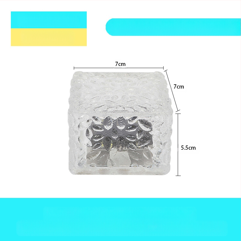 Päikeseenergial töötav LED-jääkivi lamp klaasist imitatsiooniga välistingimustes kasutatav sisehoovi põrandaplaadi lamp aia maastiku dekoratiivne maa-alune lamp telkimislamp