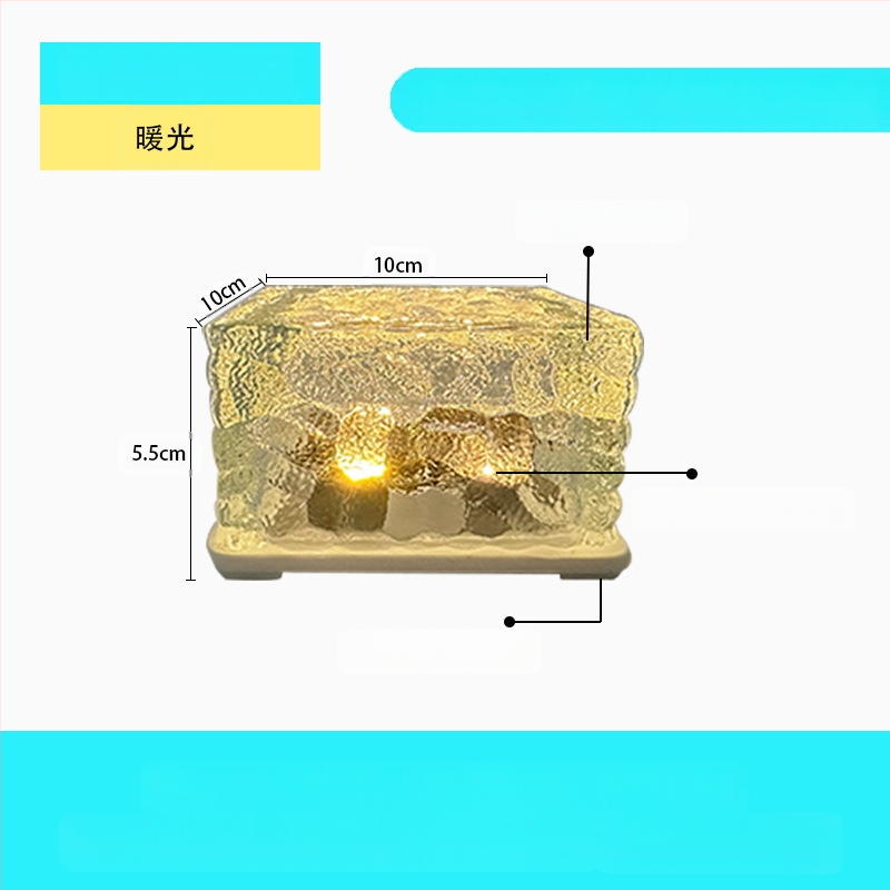 Päikeseenergial töötav LED-jääkivi lamp klaasist imitatsiooniga välistingimustes kasutatav sisehoovi põrandaplaadi lamp aia maastiku dekoratiivne maa-alune lamp telkimislamp