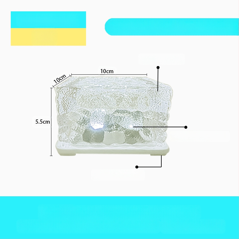 Päikeseenergial töötav LED-jääkivi lamp klaasist imitatsiooniga välistingimustes kasutatav sisehoovi põrandaplaadi lamp aia maastiku dekoratiivne maa-alune lamp telkimislamp