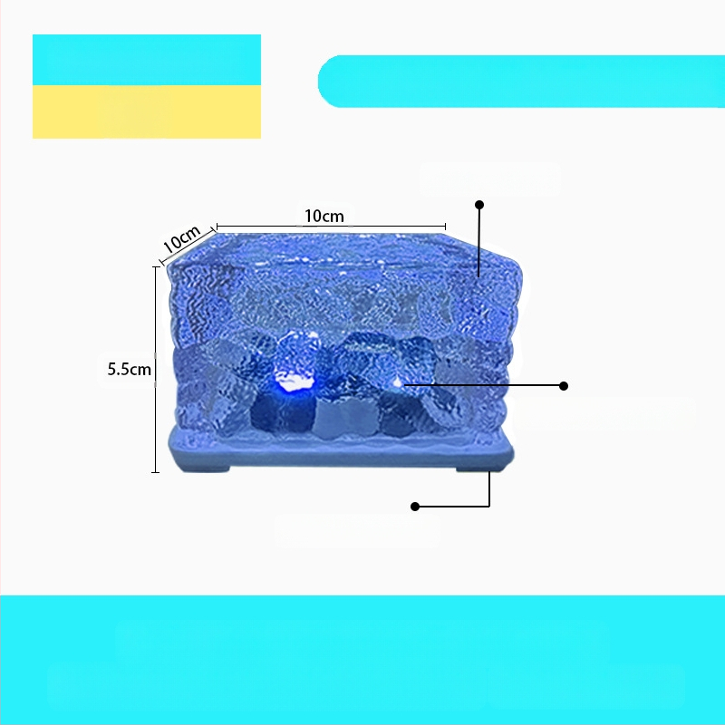 Päikeseenergial töötav LED-jääkivi lamp klaasist imitatsiooniga välistingimustes kasutatav sisehoovi põrandaplaadi lamp aia maastiku dekoratiivne maa-alune lamp telkimislamp