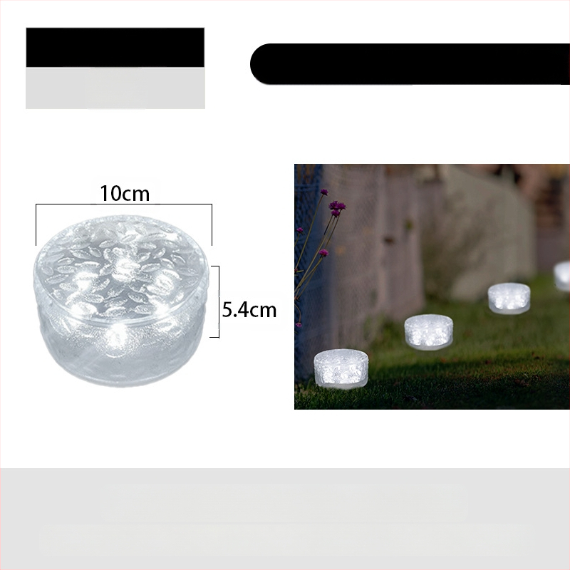 Päikeseenergial töötav LED-jääkivi lamp klaasist imitatsiooniga välistingimustes kasutatav sisehoovi põrandaplaadi lamp aia maastiku dekoratiivne maa-alune lamp telkimislamp