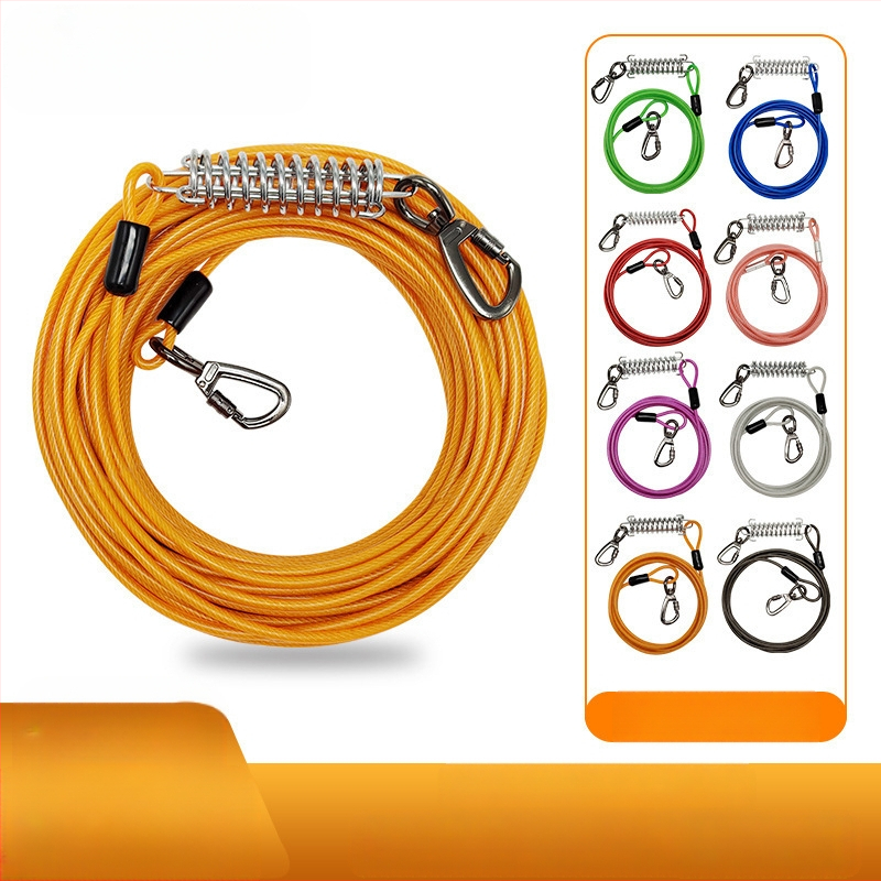 Lemmikloomade terastraadist jalutusrihm hammustusvastane veojõuköis pikendatud terastraadist koerarihm paksendatud 20 jala pikkune õuekoerarihm