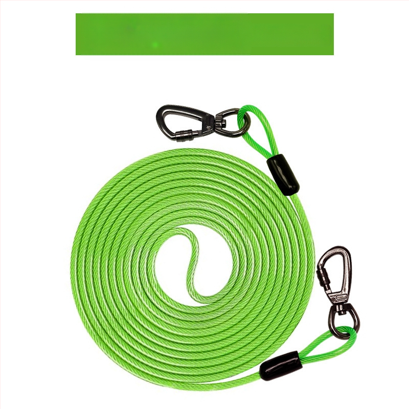 Lemmikloomade terastraadist jalutusrihm hammustusvastane veojõuköis pikendatud terastraadist koerarihm paksendatud 20 jala pikkune õuekoerarihm