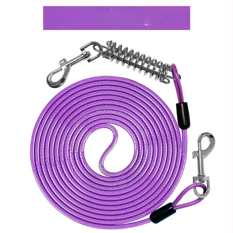 Lemmikloomade terastraadist jalutusrihm hammustusvastane veojõuköis pikendatud terastraadist koerarihm paksendatud 20 jala pikkune õuekoerarihm