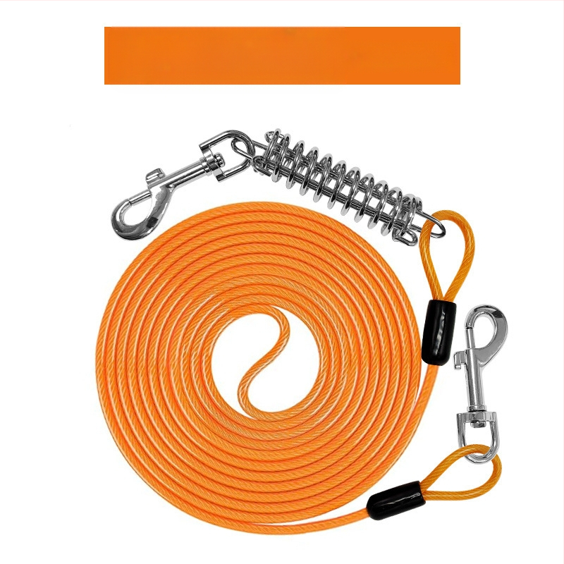 Lemmikloomade terastraadist jalutusrihm hammustusvastane veojõuköis pikendatud terastraadist koerarihm paksendatud 20 jala pikkune õuekoerarihm