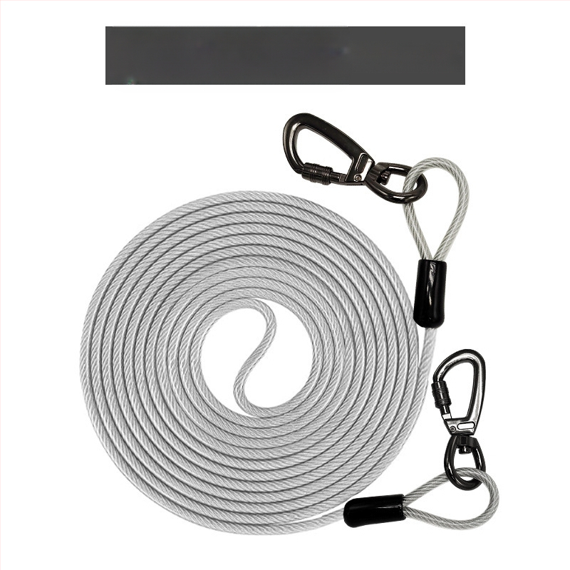 Lemmikloomade terastraadist jalutusrihm hammustusvastane veojõuköis pikendatud terastraadist koerarihm paksendatud 20 jala pikkune õuekoerarihm