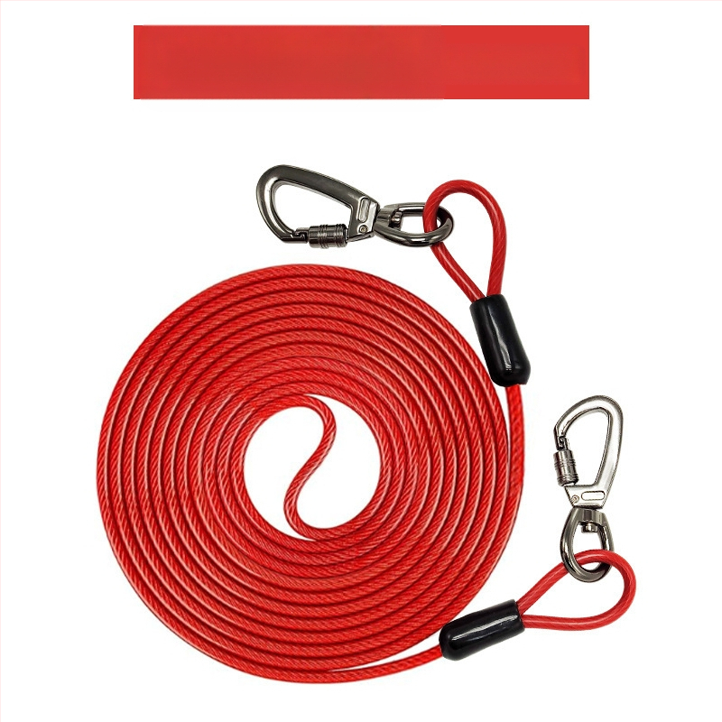 Lemmikloomade terastraadist jalutusrihm hammustusvastane veojõuköis pikendatud terastraadist koerarihm paksendatud 20 jala pikkune õuekoerarihm