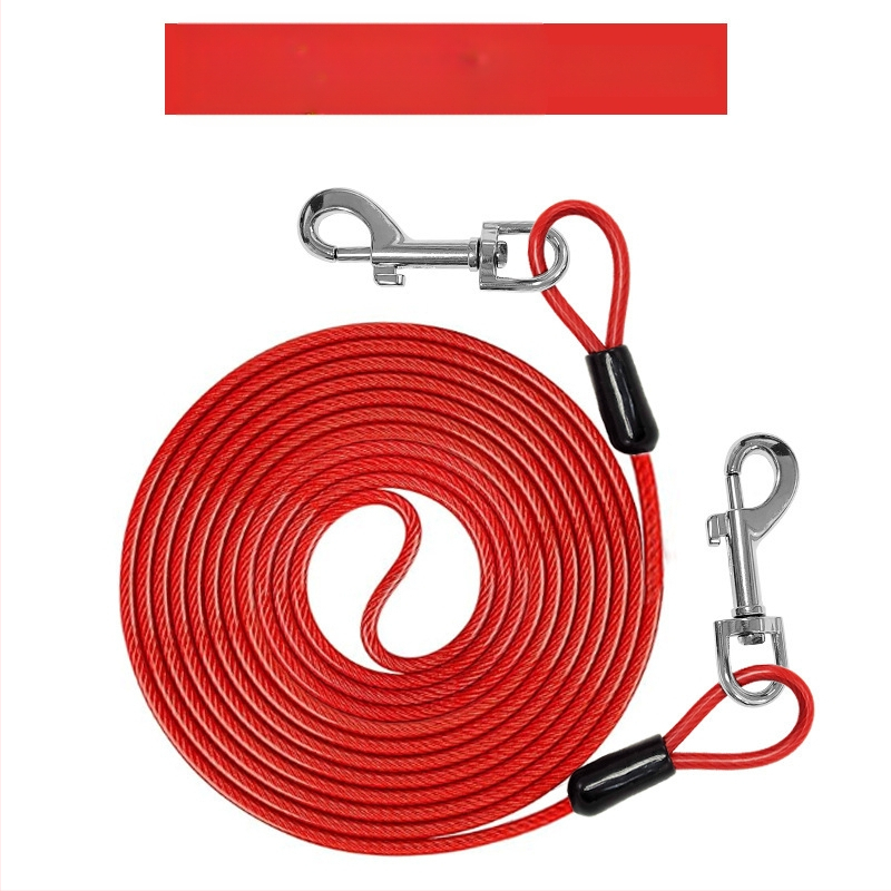 Lemmikloomade terastraadist jalutusrihm hammustusvastane veojõuköis pikendatud terastraadist koerarihm paksendatud 20 jala pikkune õuekoerarihm