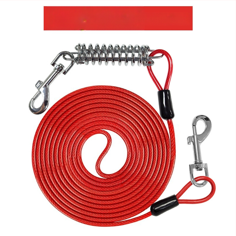 Lemmikloomade terastraadist jalutusrihm hammustusvastane veojõuköis pikendatud terastraadist koerarihm paksendatud 20 jala pikkune õuekoerarihm