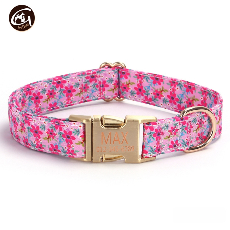 Uus kirjaga koerakaelarihm lilla roosa triibuga lemmikloomatarvete väliskaubanduse veojõuga koerakett madal kuldne pandla kiri