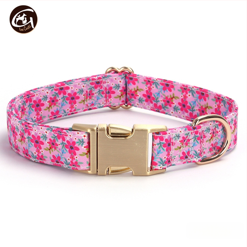 Uus kirjaga koerakaelarihm lilla roosa triibuga lemmikloomatarvete väliskaubanduse veojõuga koerakett madal kuldne pandla kiri