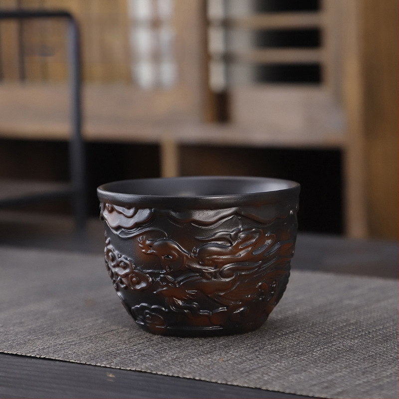 Lila kerámia kung fu teáskészlet öltöny retro háztartási egyszerű teáskanna fedél tál teáskészlet kiegészítők magas színű, értékű kézzel készített ajándék