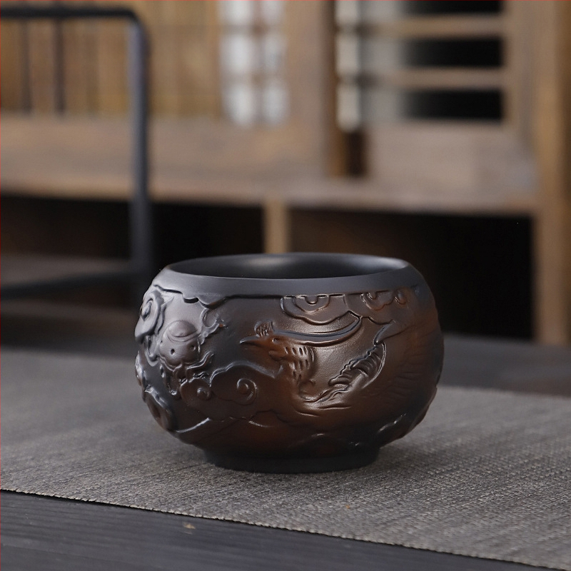 Lila kerámia kung fu teáskészlet öltöny retro háztartási egyszerű teáskanna fedél tál teáskészlet kiegészítők magas színű, értékű kézzel készített ajándék