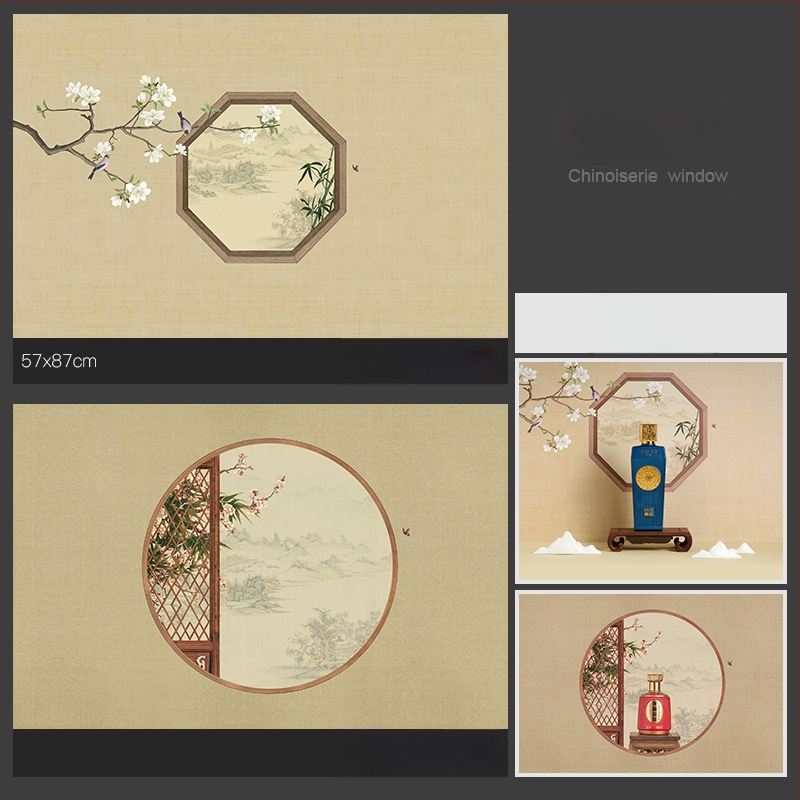 3D stereo divpusēja fotogrāfija fons papīrs ūdens viļņošanās koks ēna gaisma debesis fotogrāfija rekvizīti ēdiens skaistums fotogrāfija