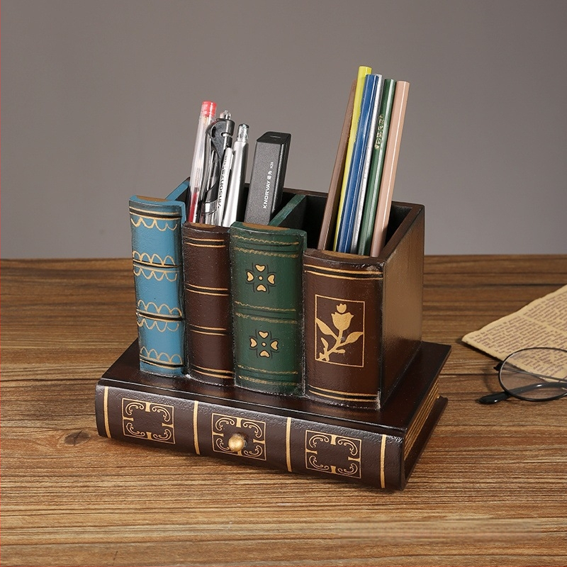 Loominguline retro pliiatsi Conneri kaunistused kerge luksuslik lauaarvuti Ameerika stiilis laud laste õppelaua hoiukarbi kingitus