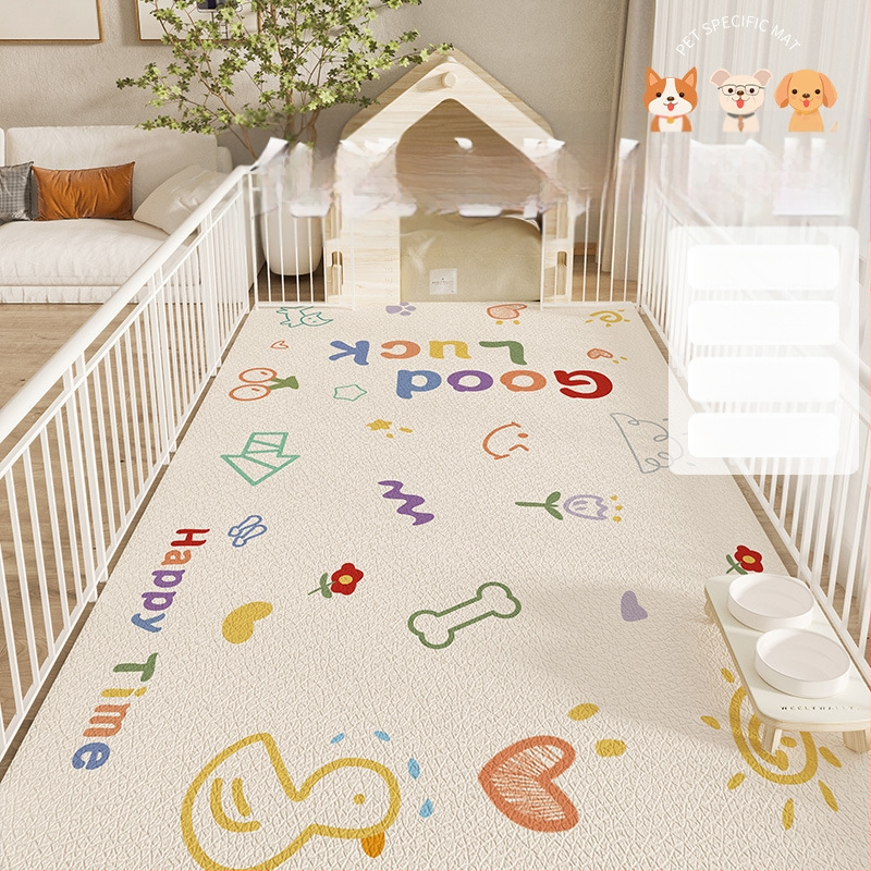 Naminių gyvūnėlių grindų kilimėlis, vandeniui atsparus, šlapimą slopinantis PVC šunų tvoros kilimėlis, šunų kačių maisto kilimėlis, neslystantis šunų narvo kilimėlis