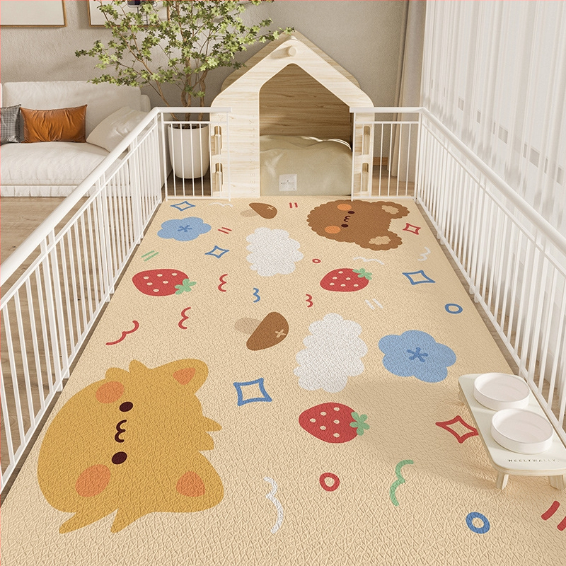 Naminių gyvūnėlių grindų kilimėlis, vandeniui atsparus, šlapimą slopinantis PVC šunų tvoros kilimėlis, šunų kačių maisto kilimėlis, neslystantis šunų narvo kilimėlis