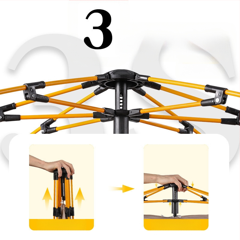 Gatava āra kempinga pilnībā automātiska ūdensnecaurlaidīga saules aizsardzība ātri atverama kempinga telts pret odiem pārnēsājama telts vairumtirdzniecībā