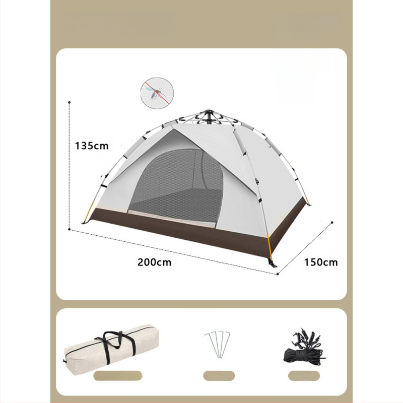 Gatava āra kempinga pilnībā automātiska ūdensnecaurlaidīga saules aizsardzība ātri atverama kempinga telts pret odiem pārnēsājama telts vairumtirdzniecībā