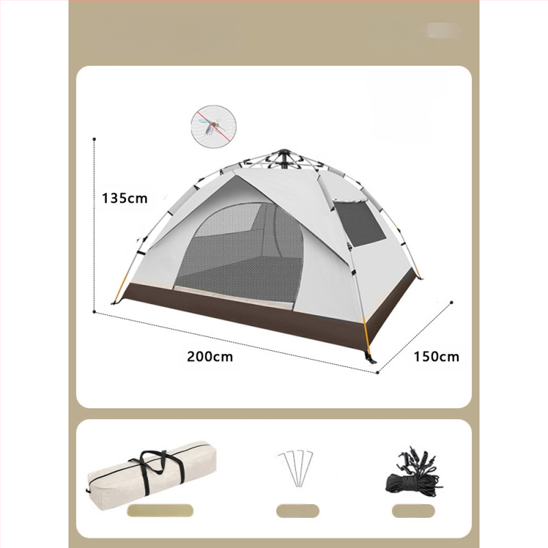 Gatava āra kempinga pilnībā automātiska ūdensnecaurlaidīga saules aizsardzība ātri atverama kempinga telts pret odiem pārnēsājama telts vairumtirdzniecībā