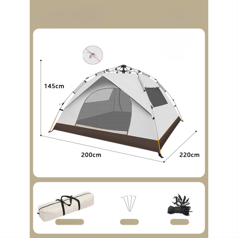 Gatava āra kempinga pilnībā automātiska ūdensnecaurlaidīga saules aizsardzība ātri atverama kempinga telts pret odiem pārnēsājama telts vairumtirdzniecībā