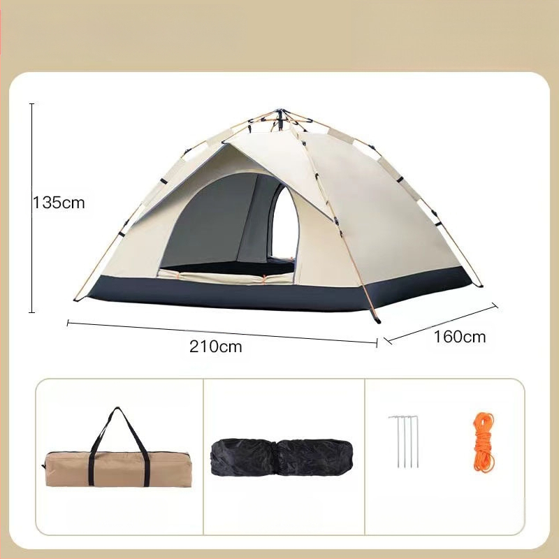 Gatava āra kempinga pilnībā automātiska ūdensnecaurlaidīga saules aizsardzība ātri atverama kempinga telts pret odiem pārnēsājama telts vairumtirdzniecībā