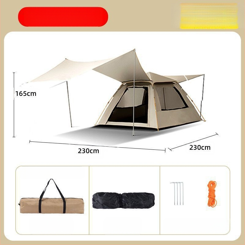 Gatava āra kempinga pilnībā automātiska ūdensnecaurlaidīga saules aizsardzība ātri atverama kempinga telts pret odiem pārnēsājama telts vairumtirdzniecībā