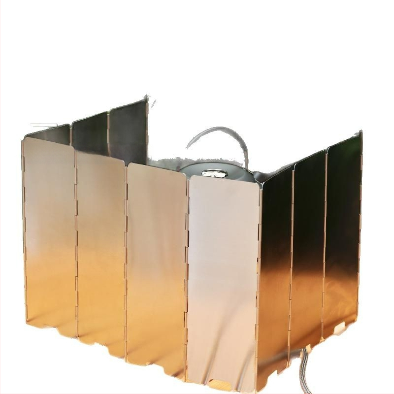 Сгъваем дефлектор за вятър от алуминиева сплав за външна печка, 8 броя/10 броя