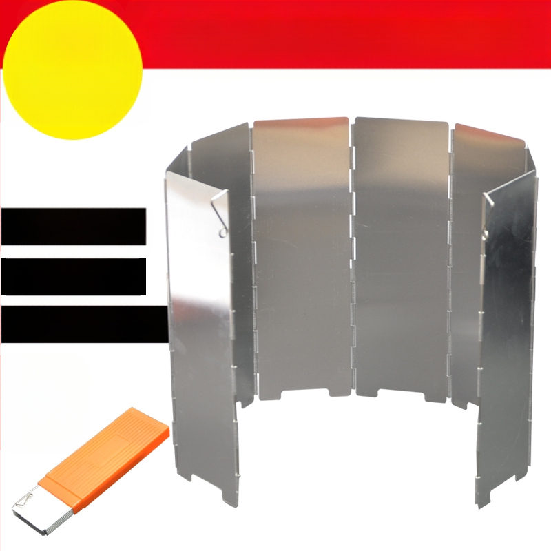 Сгъваем дефлектор за вятър от алуминиева сплав за външна печка, 8 броя/10 броя