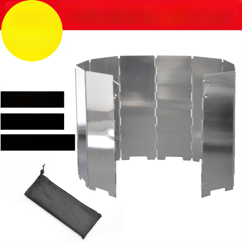 Сгъваем дефлектор за вятър от алуминиева сплав за външна печка, 8 броя/10 броя