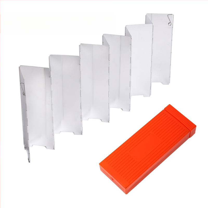 Сгъваем дефлектор за вятър от алуминиева сплав за външна печка, 8 броя/10 броя